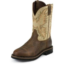 Justin - Men's Stampede Round Toe Boots - Waxy Brown 10.5D -5.11 Tactical shop P1066435 85343.1630132700