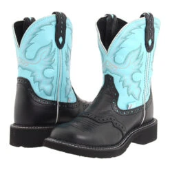 Justin Womens Black Deer Cow Gypsy Boots