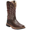 Justin - Mens Derrickman Ostrich Print Square Toe Work Boots