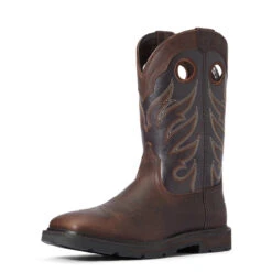 Ariat Mens Bitter Brown Groundbreaker Wide Square Toe Work Boots