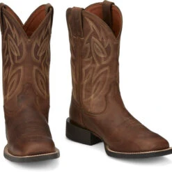 Justin Mens Stampede Canter Dusky Square Toe Western Boots