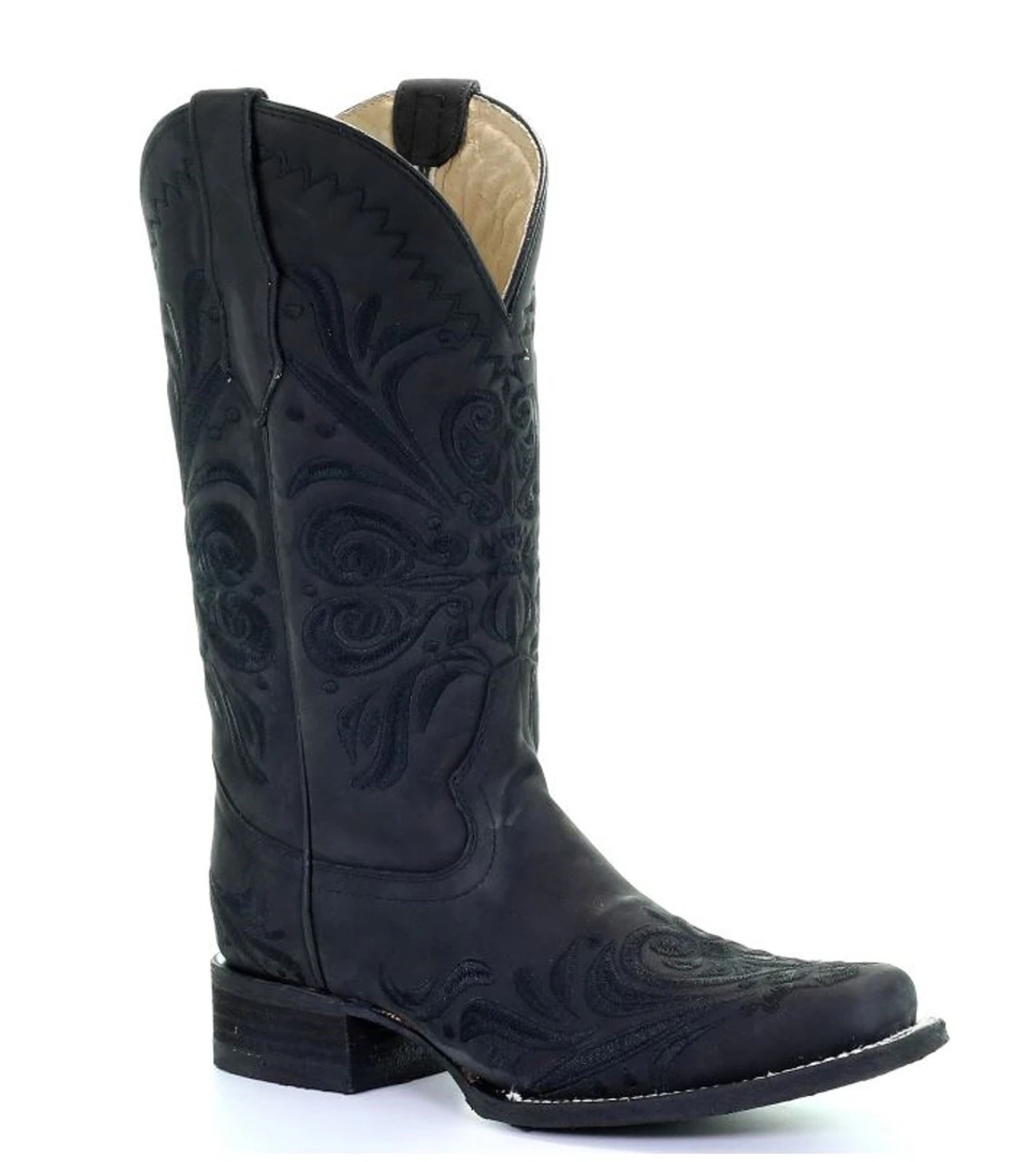 Corral Circle G Womens Black Embroidery Wester Square Toe Boots 3 Corral Circle G Womens Black Embroidery Wester Square Toe Boots