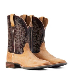 Ariat Mens Desert Tan And Dark Brick Ridin High Wide Square Toe Boots