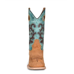 Corral Circle G Womens Tan & Turquoise Embroidered Square Toe Boots -5.11 Tactical shop P2588765 3 04230.1657560679