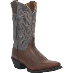 Laredo Mens Blue & Brown McKinney Cowboy Square Toe Boots