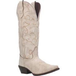Laredo Womens White & Gold Kirby Snip Toe Boots