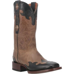 Dan Post Womens Black & Brown Kinsel Square Toe Boots