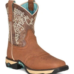 Corral Womens Tan Embroidered Hydro Resist Square Toe Boots