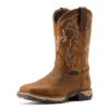 Ariat Womens Distressed Brown Anthem Deer H2O Square Toe Boots