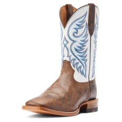 Ariat Mens Coastal Cream & Pecan Brown Wiley Performance Wide Square Toe Boots