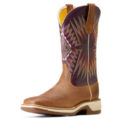 Ariat Womens Toasty Tan & Vino Ridgeback Square Toe Boots