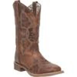 Laredo Women's Dionne Camel W/Studs Square Toe Cowgirl Boots