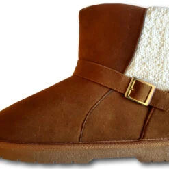 GaaHuu Women's Faux Suede Knit Back Boots - Tan