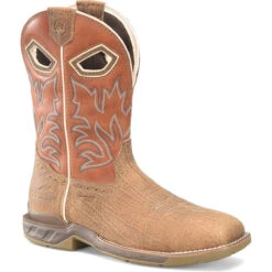 Double H Men's 11" Requiem Wide Square Comp Toe Roper Boots Stone Age Tan