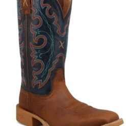 Twisted X Women's 11" Tech X Western Performance Boots - Broad Square Toe Pecan/Blue