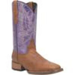 Laredo Women's Mara Tan/Purple Square Toe Cowgirl Boots