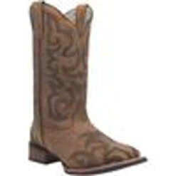 Laredo Women's Sariah Brown Embroidered Square Toe Cowgirl Boots