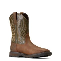 Ariat Mens Brown And Olive Groundstomper Pull On Square Toe Boots -5.11 Tactical shop P2894455 3 93995.1695137902