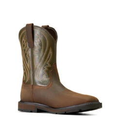 Ariat Mens Brown And Olive Groundstomper Pull On Square Safety Toe Boots -5.11 Tactical shop P2894540 3 80893.1695137923