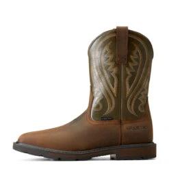 Ariat Mens Brown And Olive Groundstomper Pull On Square Safety Toe Boots -5.11 Tactical shop P2894540 4 44097.1695137924